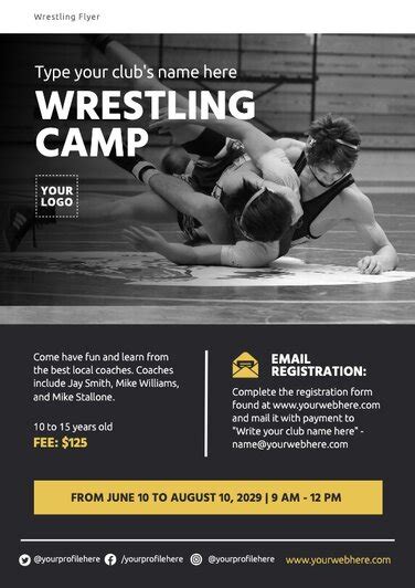 Youth Wrestling Flyer Template